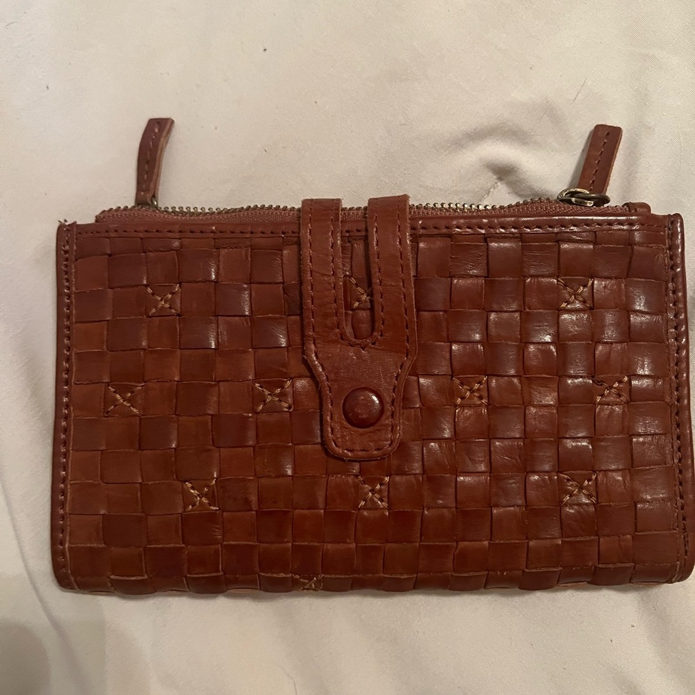 Brown Woven Leather Wallet